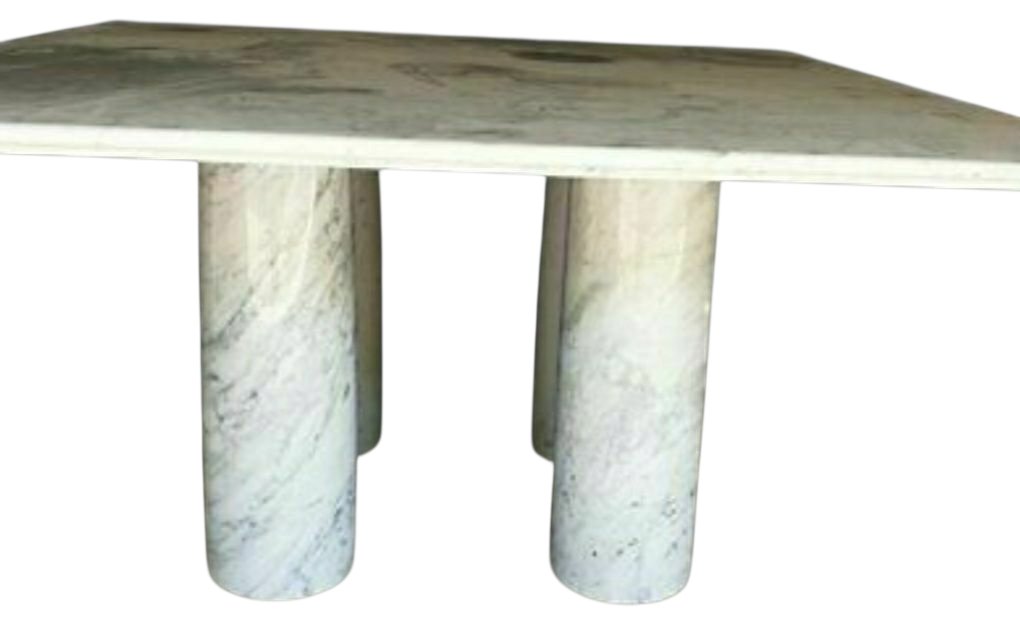 Mario Bellini Carrara Marble Dining Table, 1970s-photo-1
