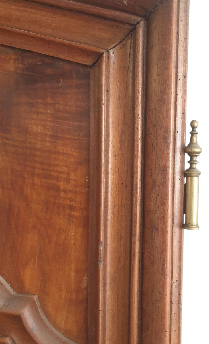 Pair Of 19th Century Solid Walnut Wood Cabinet Doors -photo-2
