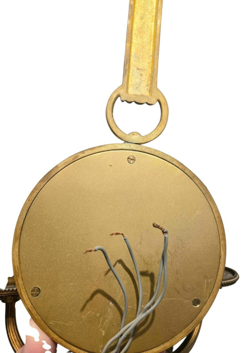 Henri Petitot Pair Of Two-armed Wall Lights In Gilded Bronze With Witch Mirror -photo-5