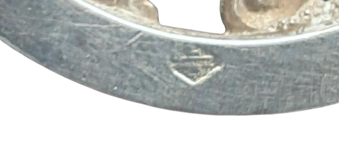 Ornement de table en argent massif 19e siècle représentant 2 puttis dans une corbeille -photo-5