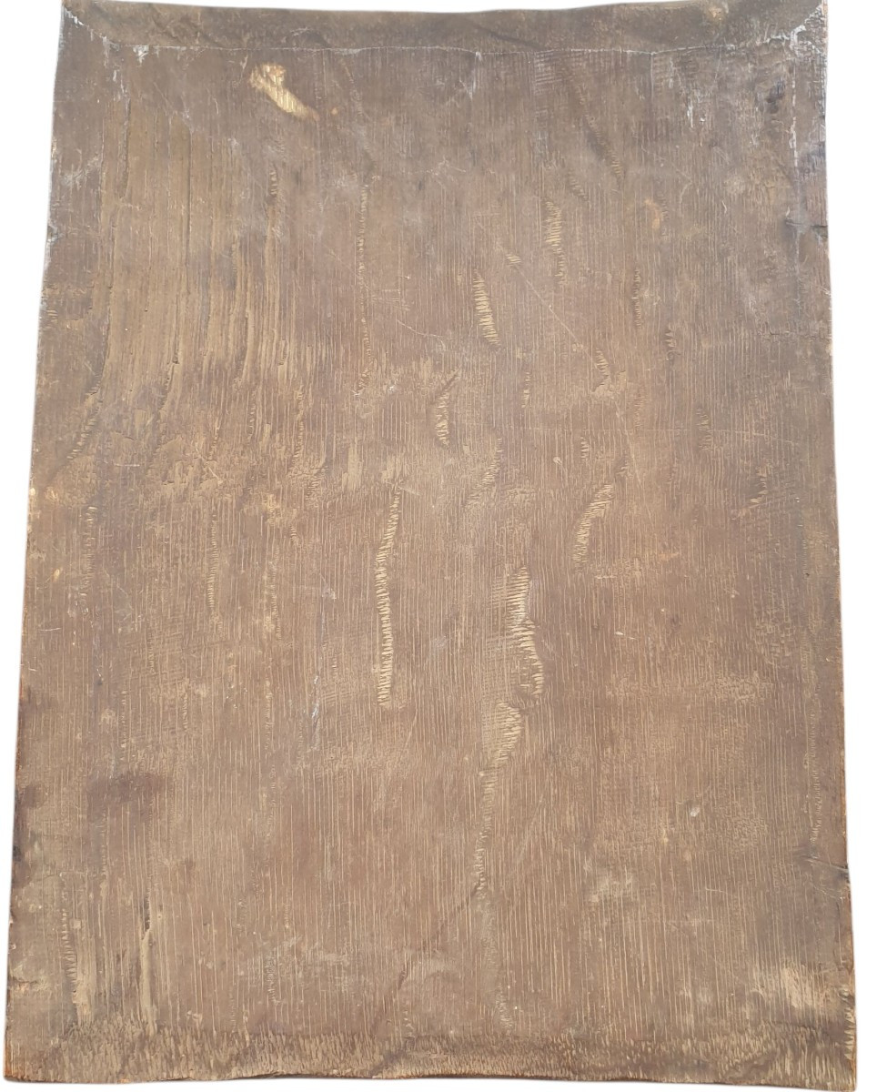 Jesus Christ On The Cross, Oil On Panel, 18th Century -photo-4