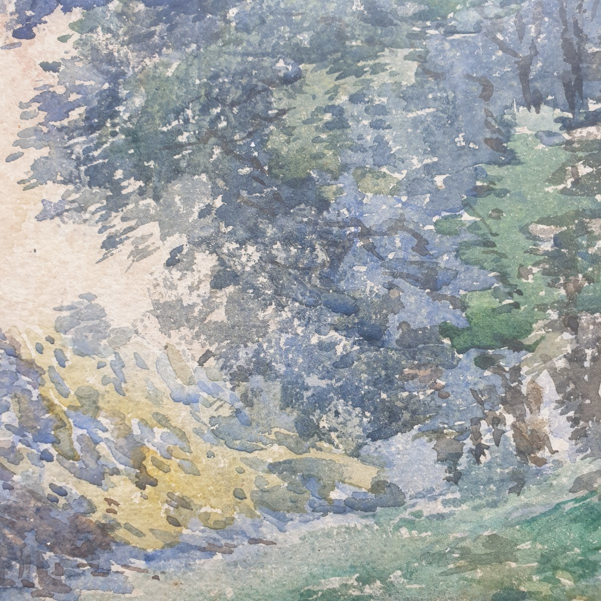 3 Watercolors Under Glass Signed Parmentier, One Of Which Is Unsigned -photo-5