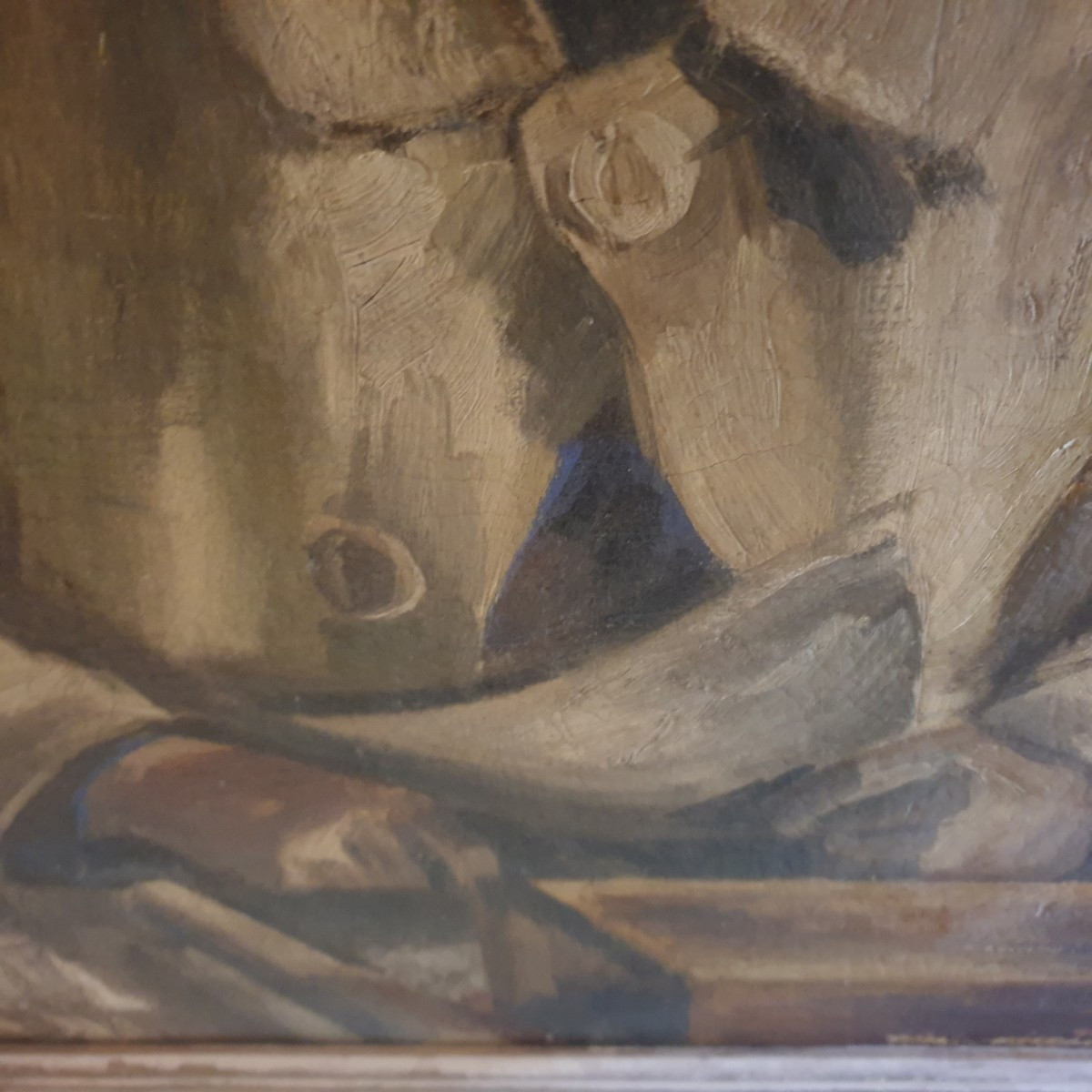 Very Large Portrait Of A Man On Canvas, Probably A Poet, Circa 1927 -photo-3