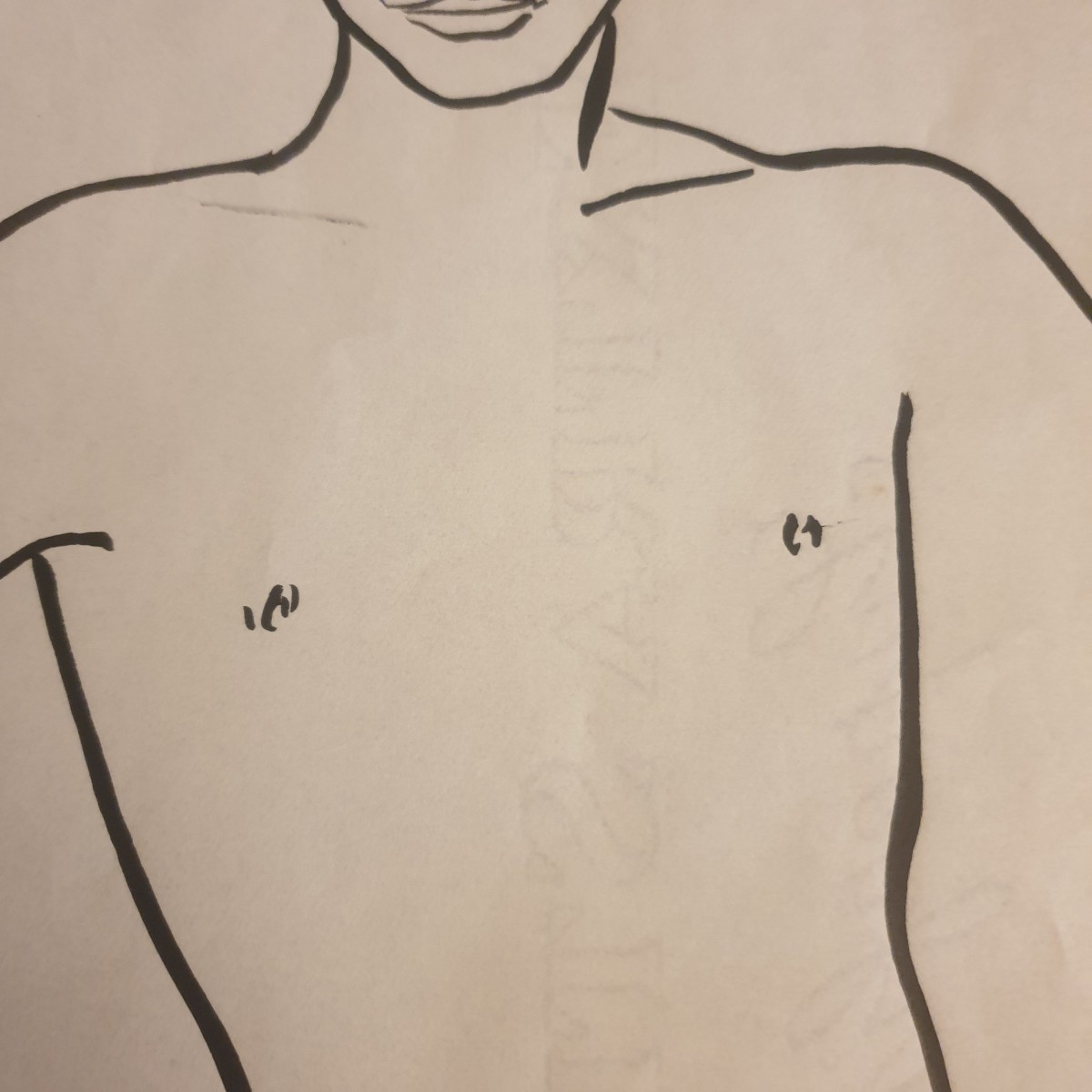 Maurice Van Moppès Original Bust Drawing Of A Man -photo-3