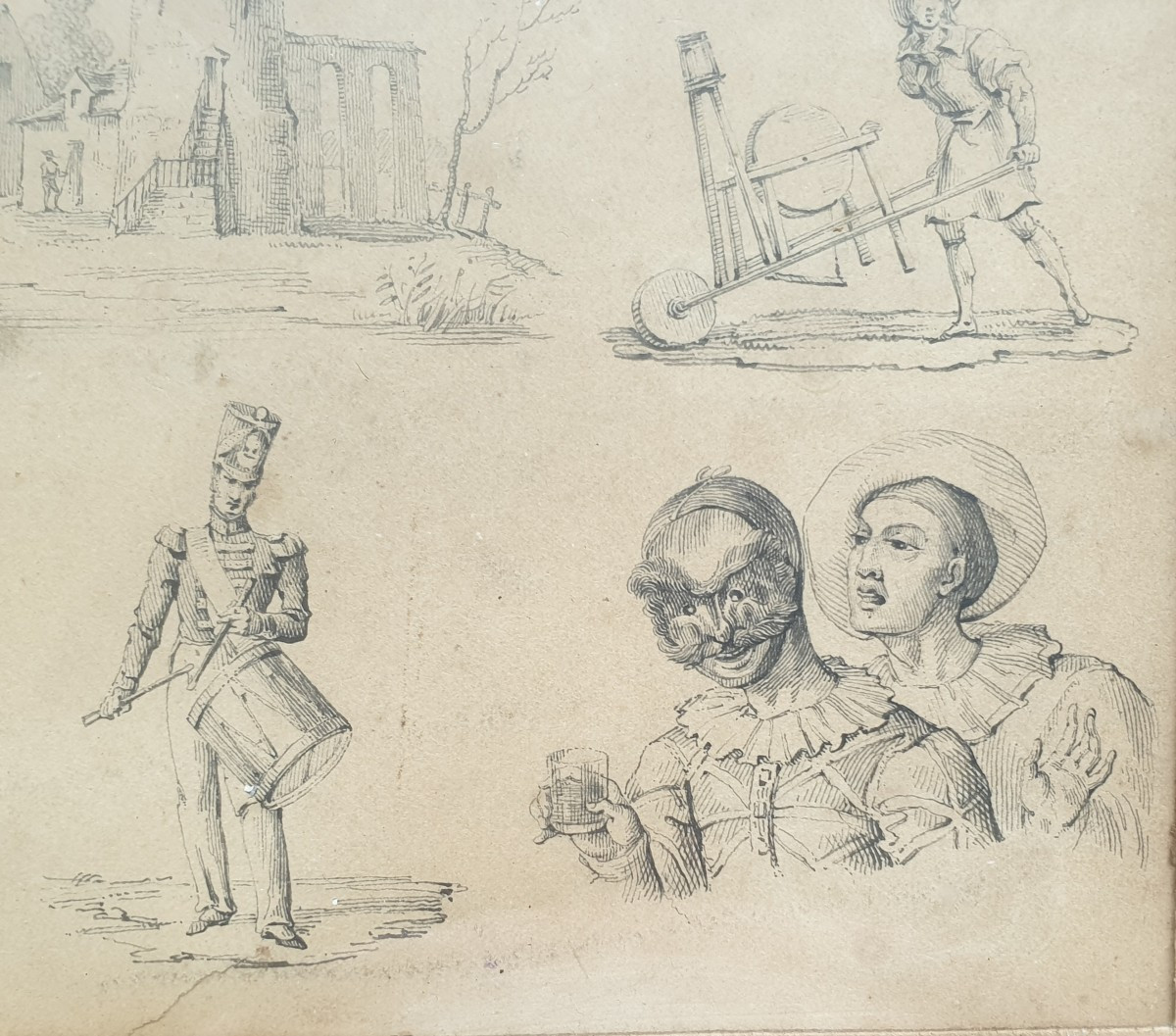 Études de dessins signés 1830 signature a déchiffrer -photo-3