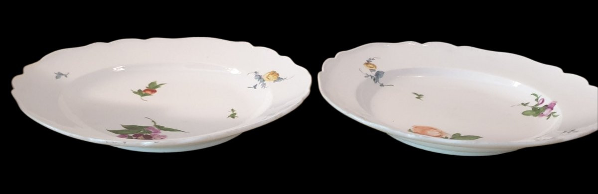 Meissen paire d'assiettes porcelaine 18eme -photo-2