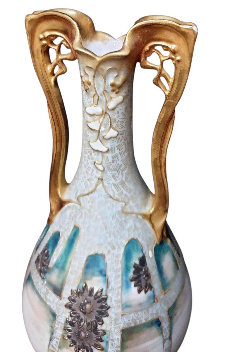 Riessner Stellmacher Kessel Ceramic Vase Circa 1900-photo-2
