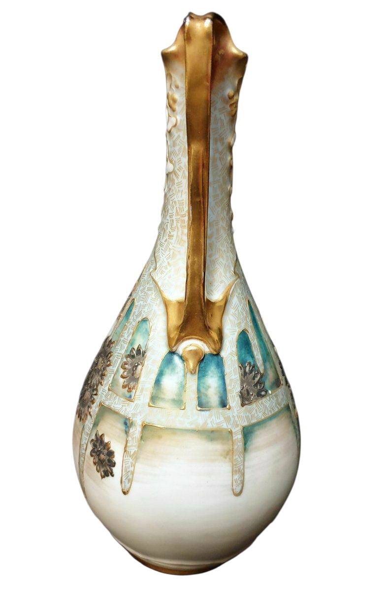 Riessner Stellmacher Kessel Ceramic Vase Circa 1900-photo-3
