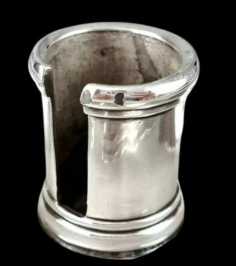 Bougeoir en métal argenté applique avec éteignoir estampille GRC travaille anglais -photo-2