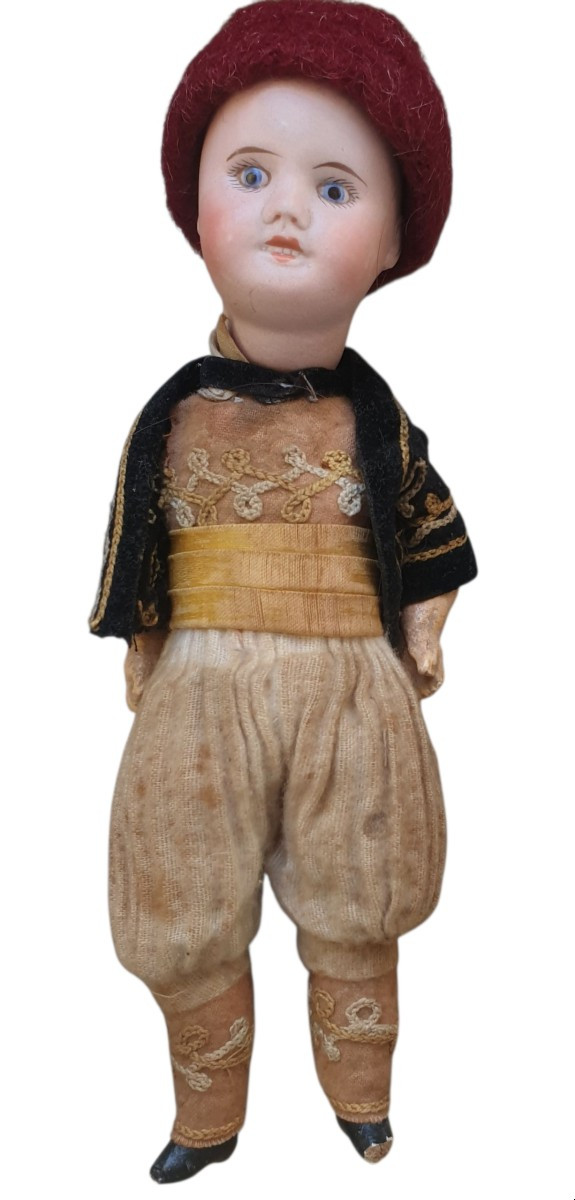 Sfbj Porcelain Head Doll In Period Dress -photo-4