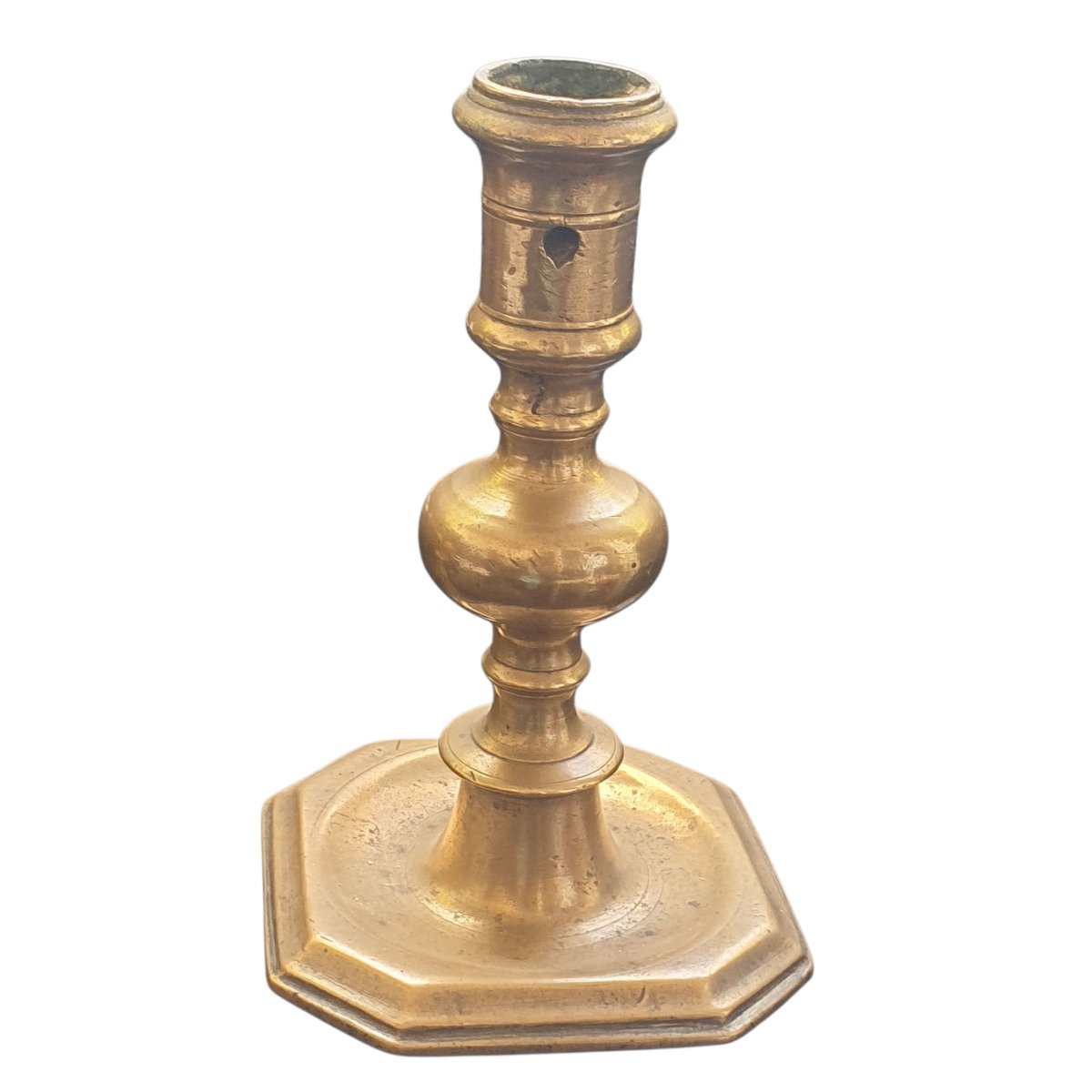 Haute Epoque Bronze Candlestick, 17th Century -photo-3