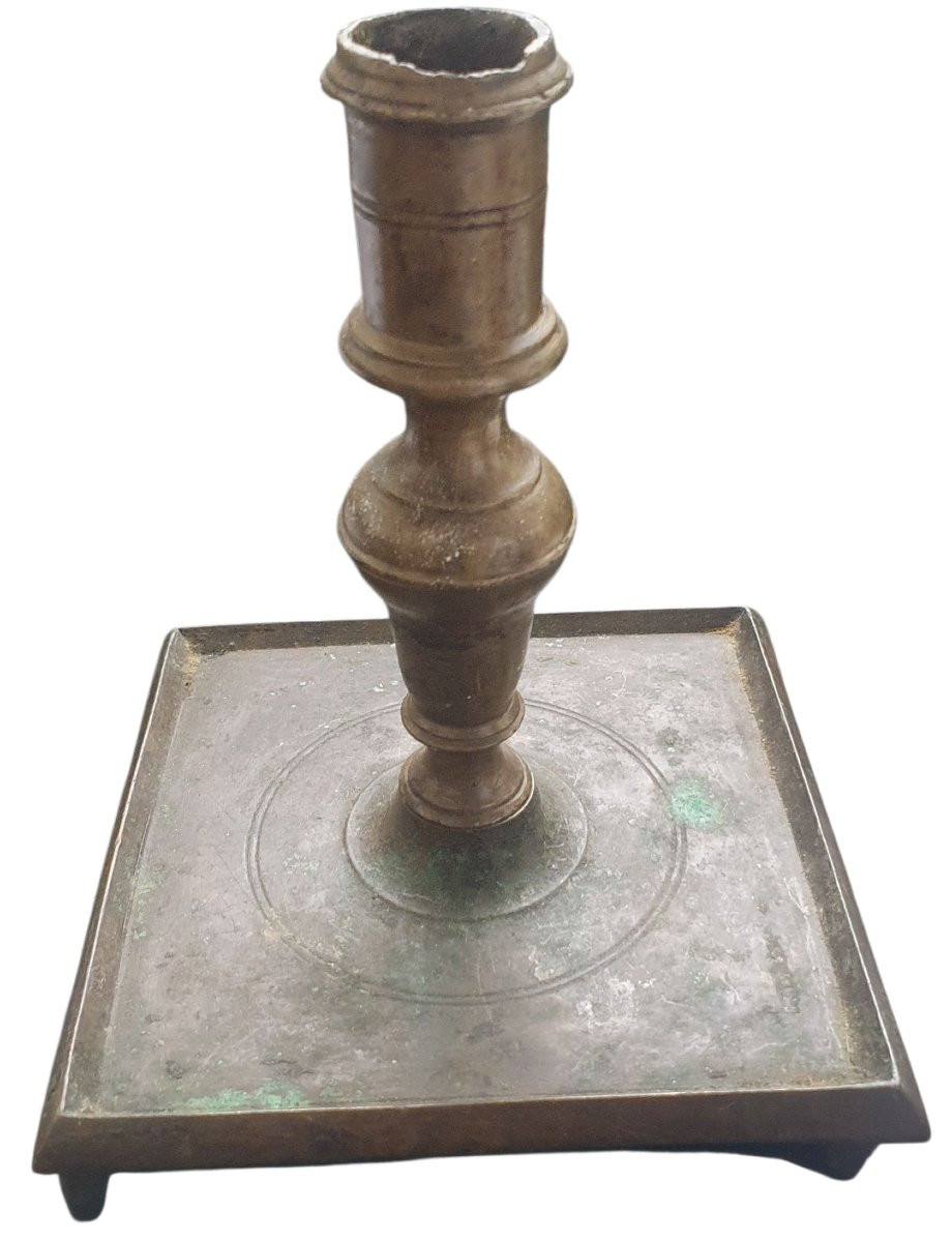 Bougeoir flambeau Haute Epoque bronze -photo-1