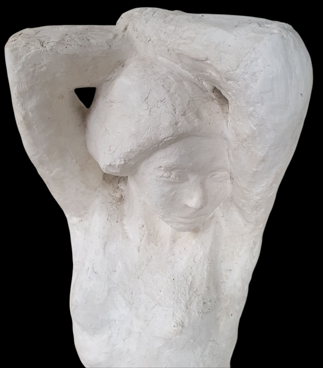Edouard Cazaux Rare Workshop Plaster Height 1 Meter Signed -photo-4