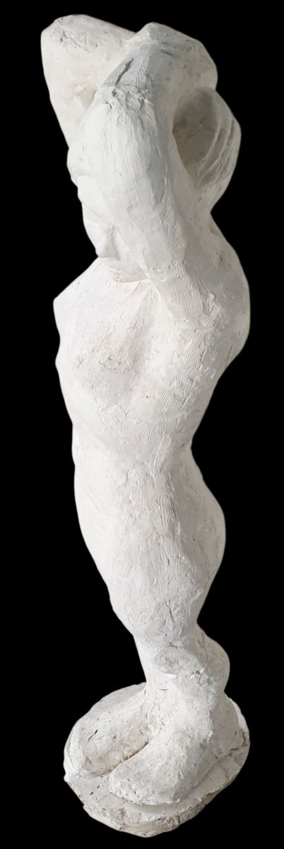 Edouard Cazaux Rare Workshop Plaster Height 1 Meter Signed -photo-1