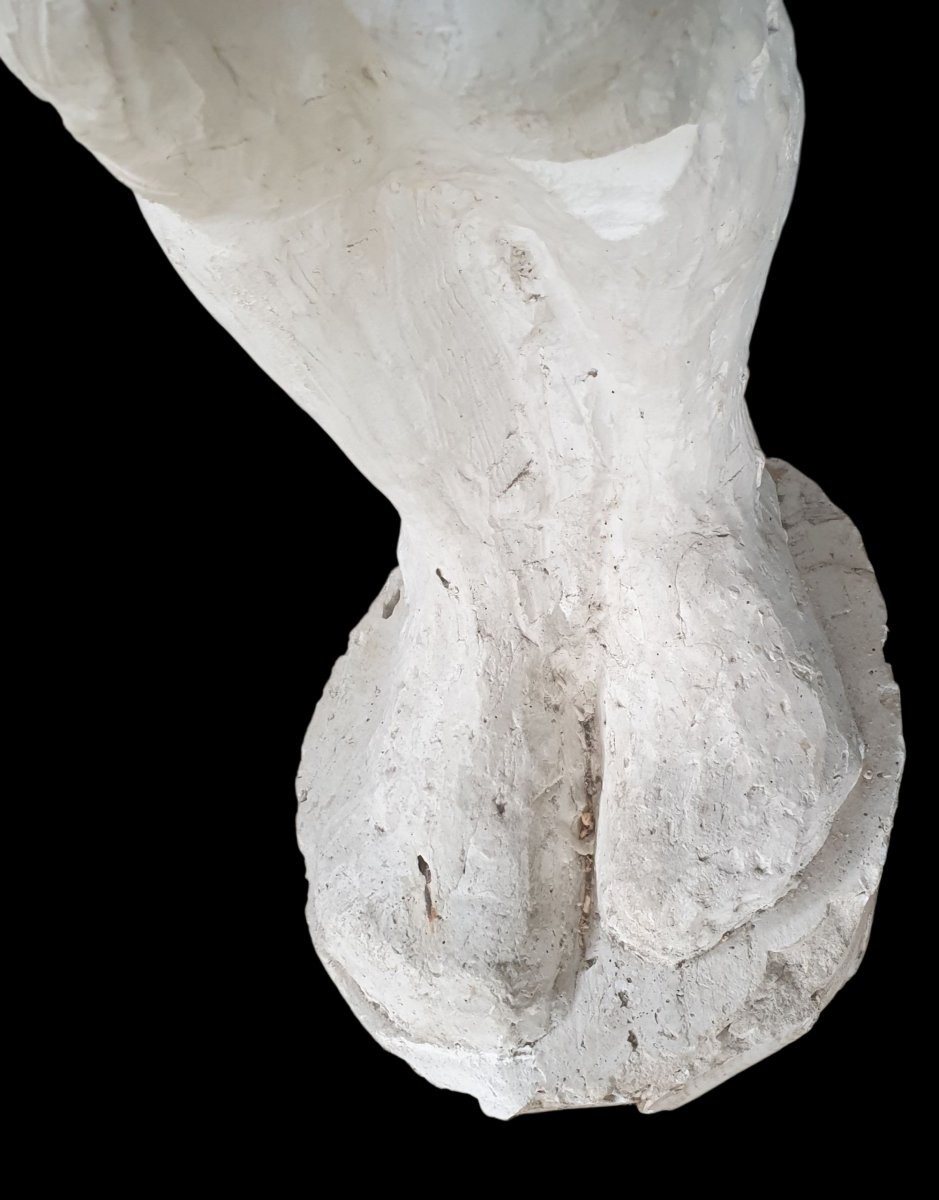 Edouard Cazaux Rare Workshop Plaster Height 1 Meter Signed -photo-2
