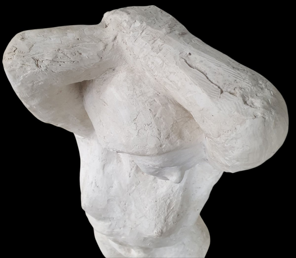 Edouard Cazaux Rare Workshop Plaster Height 1 Meter Signed -photo-3