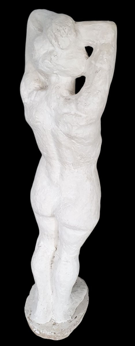 Edouard Cazaux Rare Workshop Plaster Height 1 Meter Signed -photo-5