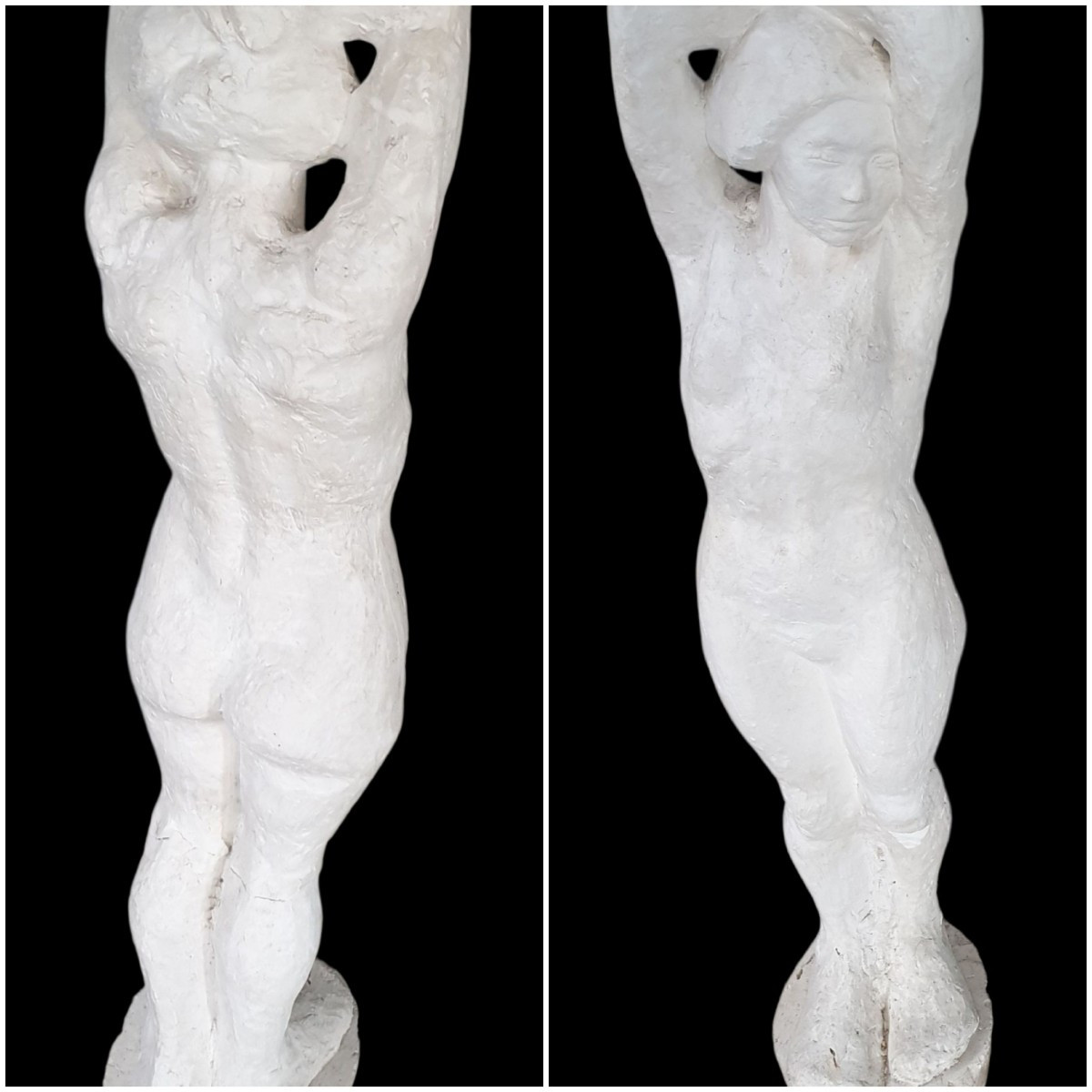 Edouard Cazaux Rare Workshop Plaster Height 1 Meter Signed 
