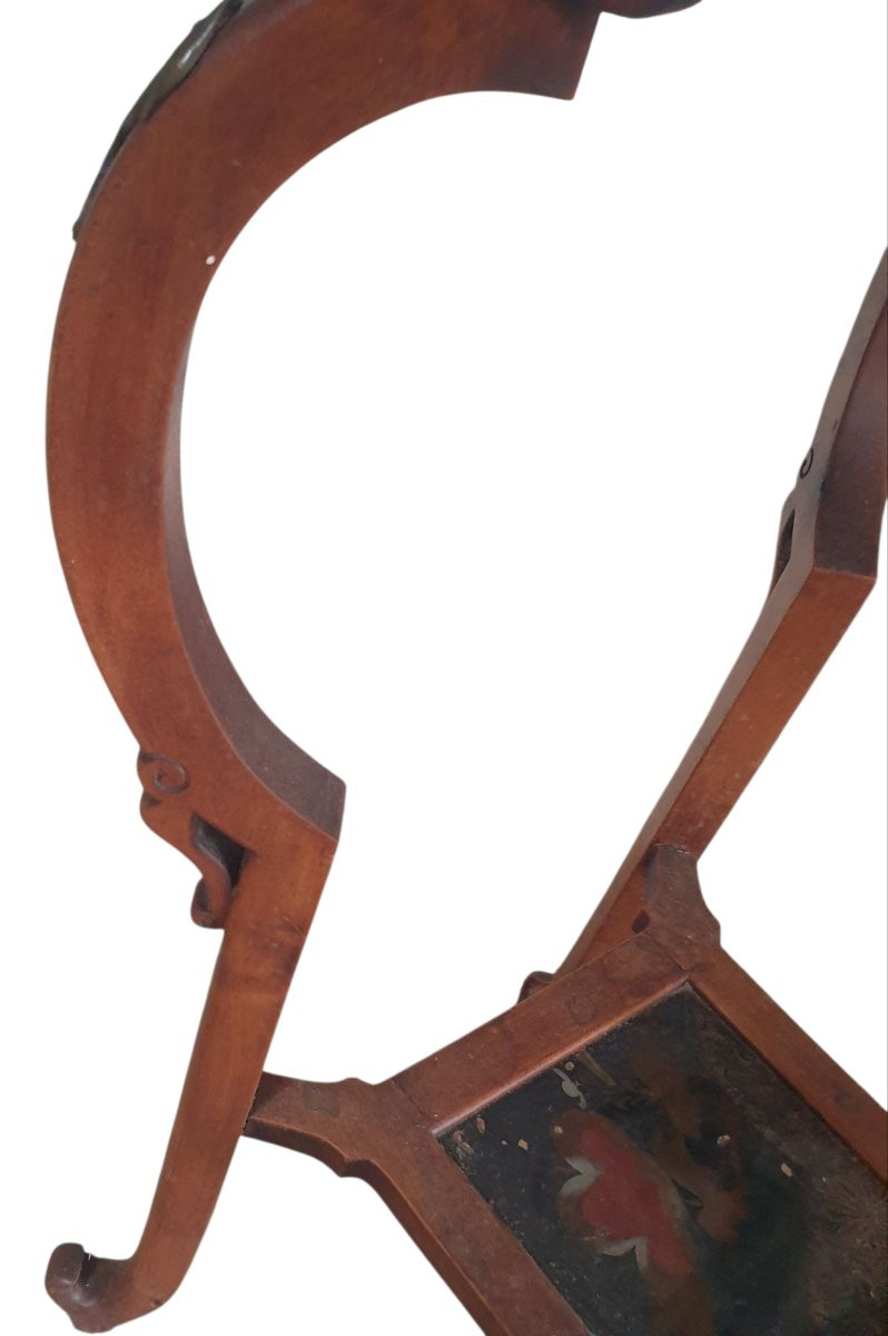 Gabriel Viardot table cellette a deux plateaux marbre et laque de chine -photo-1