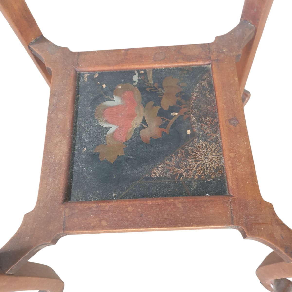 Gabriel Viardot table cellette a deux plateaux marbre et laque de chine -photo-7