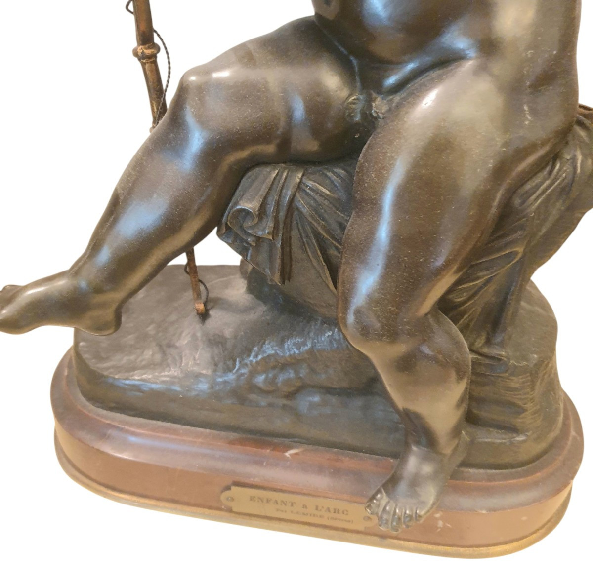 Bronze Charles Gabriel Sauvage Lemire The Child And The Bow -photo-3