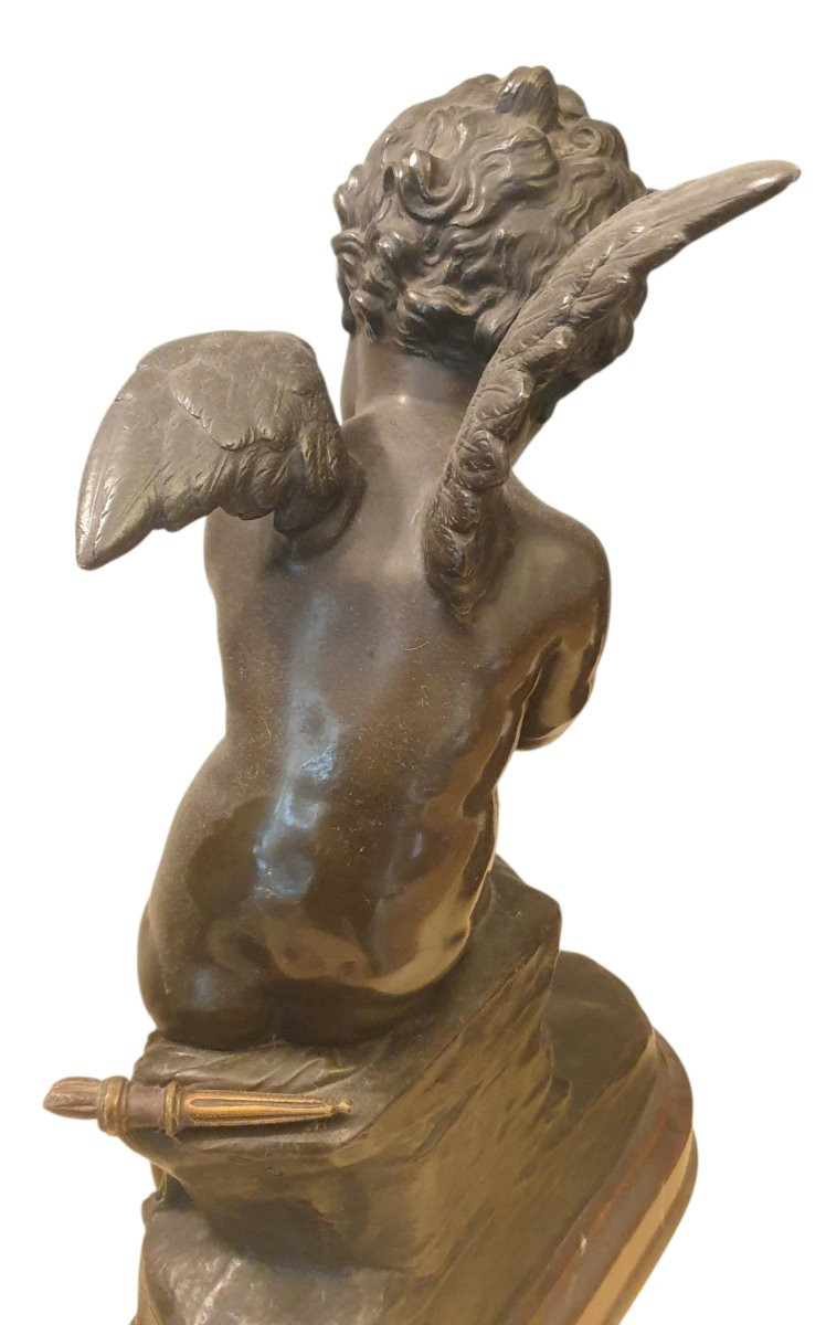 Bronze Charles Gabriel Sauvage Lemire The Child And The Bow -photo-3