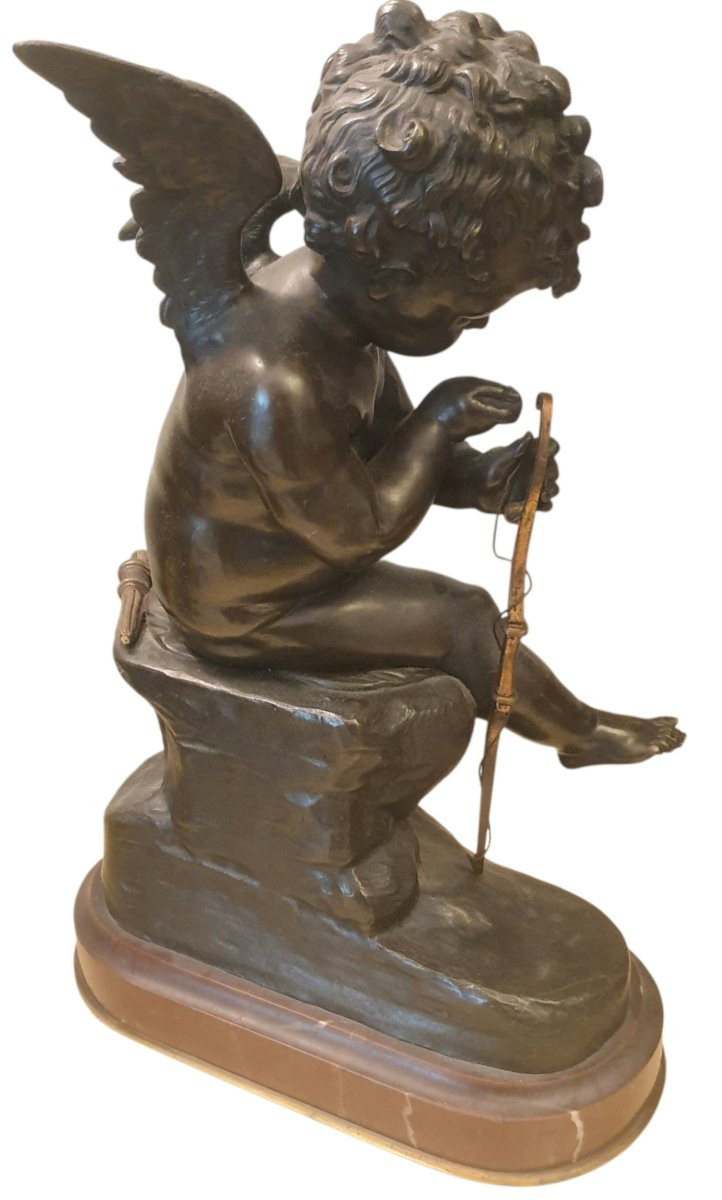 Bronze Charles Gabriel Sauvage Lemire The Child And The Bow -photo-5
