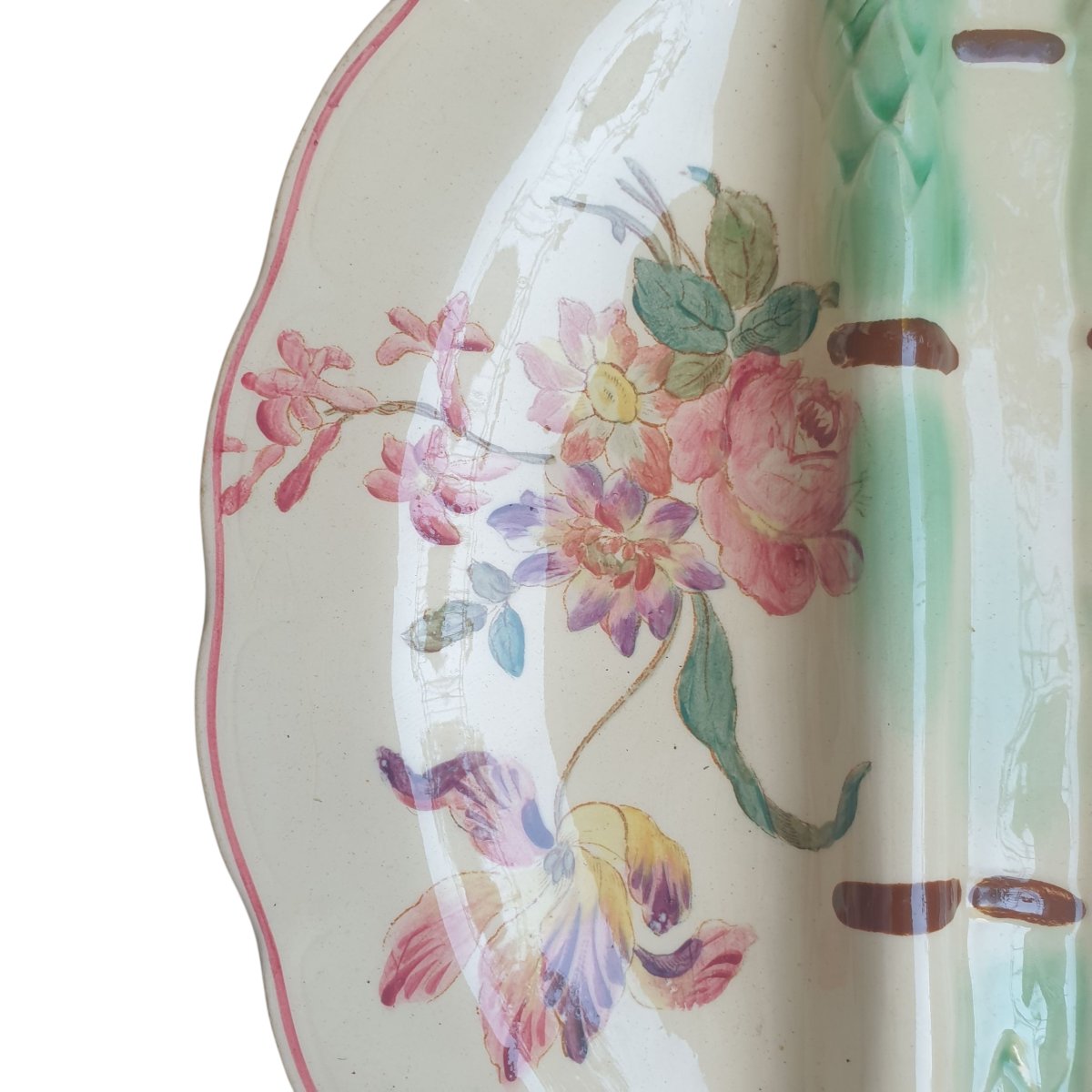10 Longchamp Terre De Fer Asparagus Plates In Earthenware And Antique Slip, 19th Century -photo-1