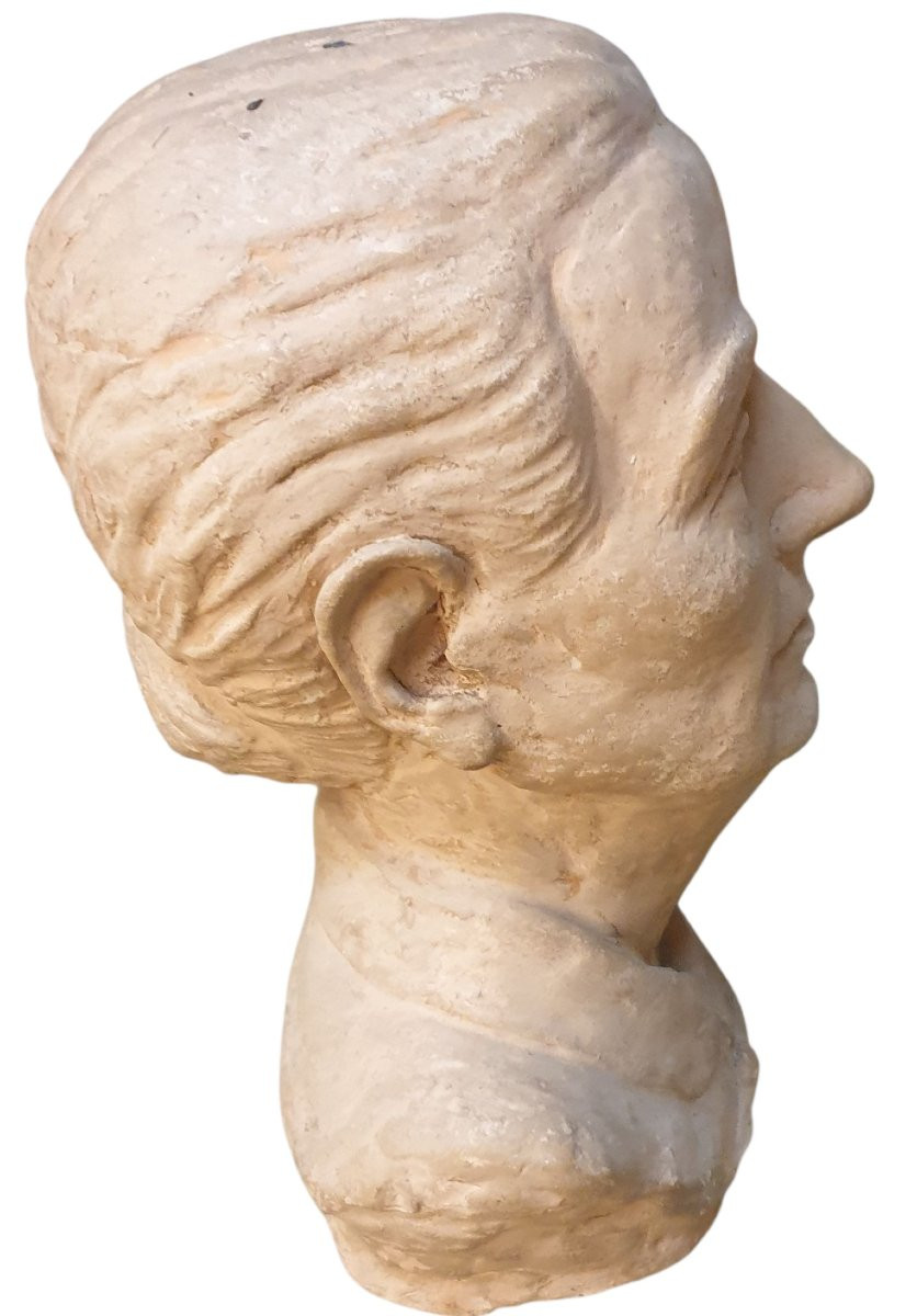 Buste terre cuite d'une femme ancien -photo-2