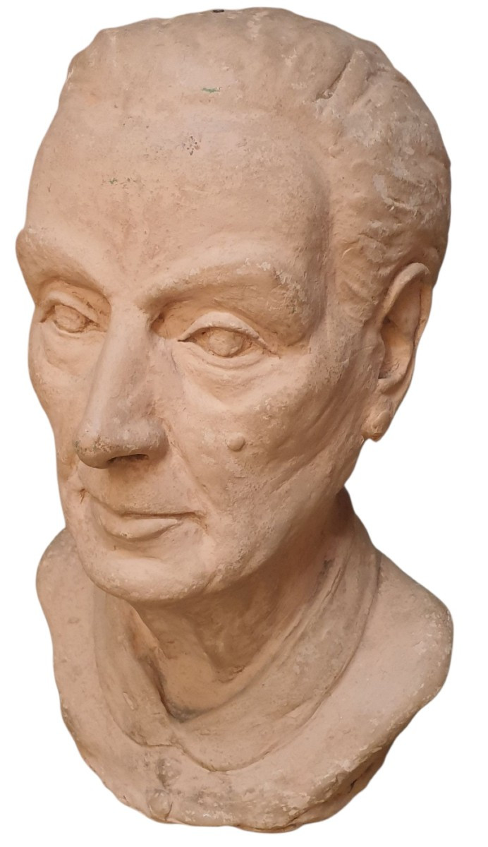 Buste terre cuite d'une femme ancien 