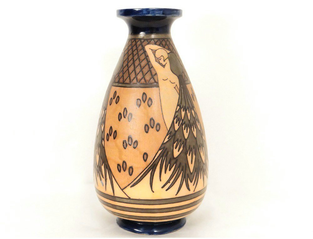 Quimper Odeta Vase Circa 1930 -photo-4