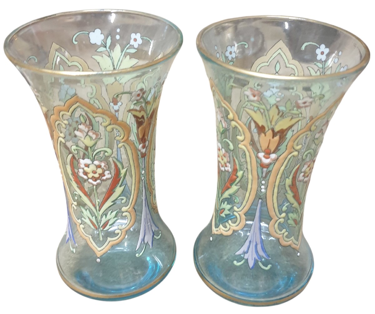 Paire de vase émaillé circa 1900