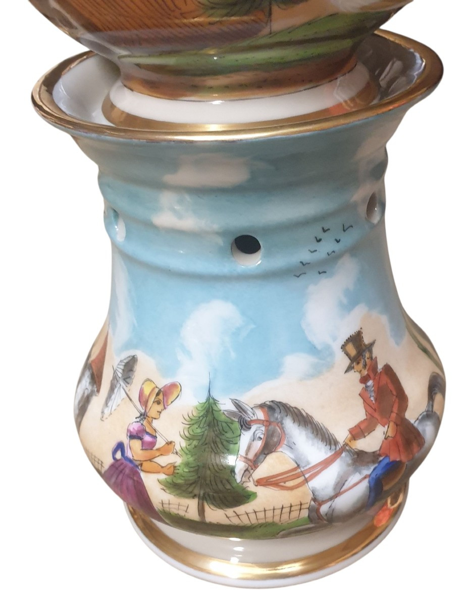 Ancienne tisanière théière en porcelaine de Paris -photo-3