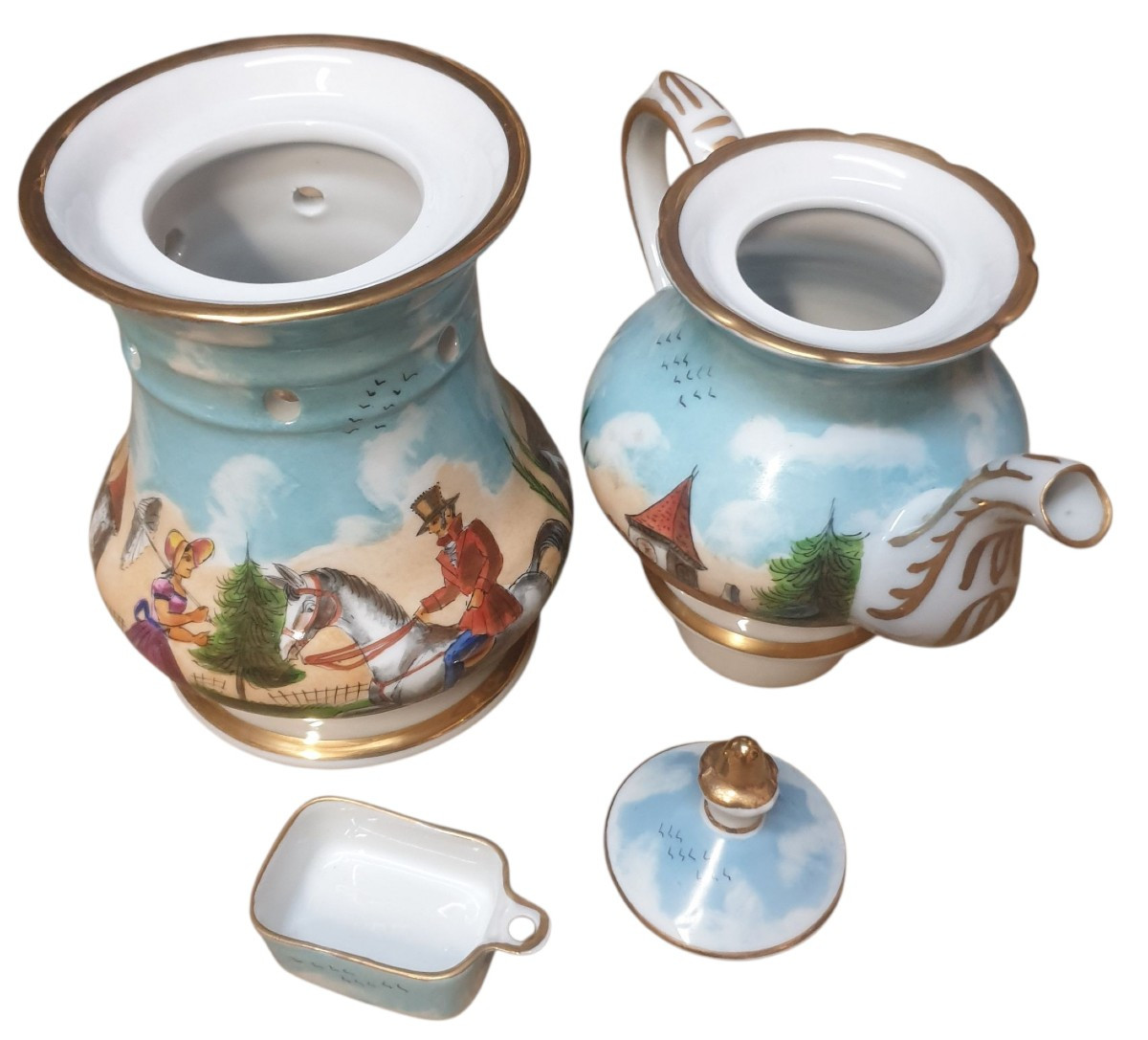 Ancienne tisanière théière en porcelaine de Paris -photo-4