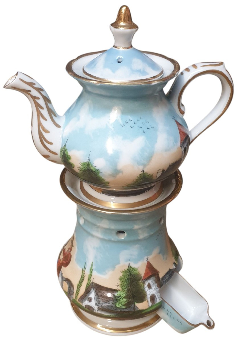 Ancienne tisanière théière en porcelaine de Paris 