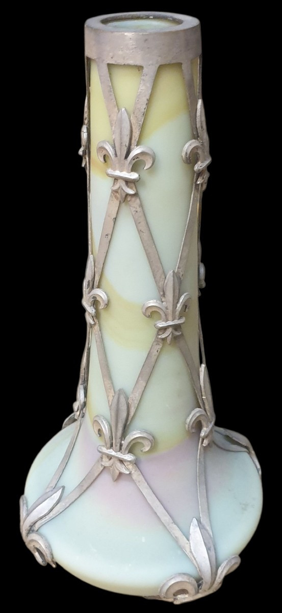 Vase En Cristal Marbré De Sèvres vers 1890