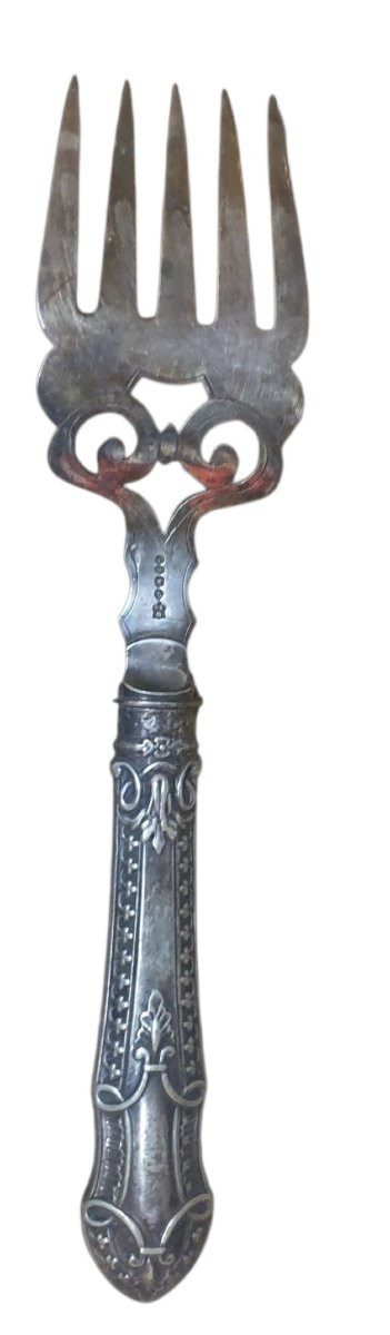 Solid Silver Fish Fork In Perfect Condition, Cleaning Required -photo-5