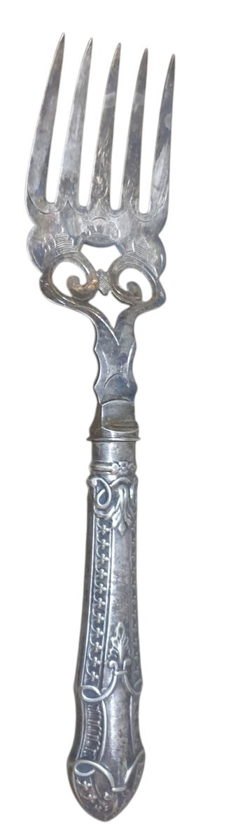 Solid Silver Fish Fork In Perfect Condition, Cleaning Required -photo-6