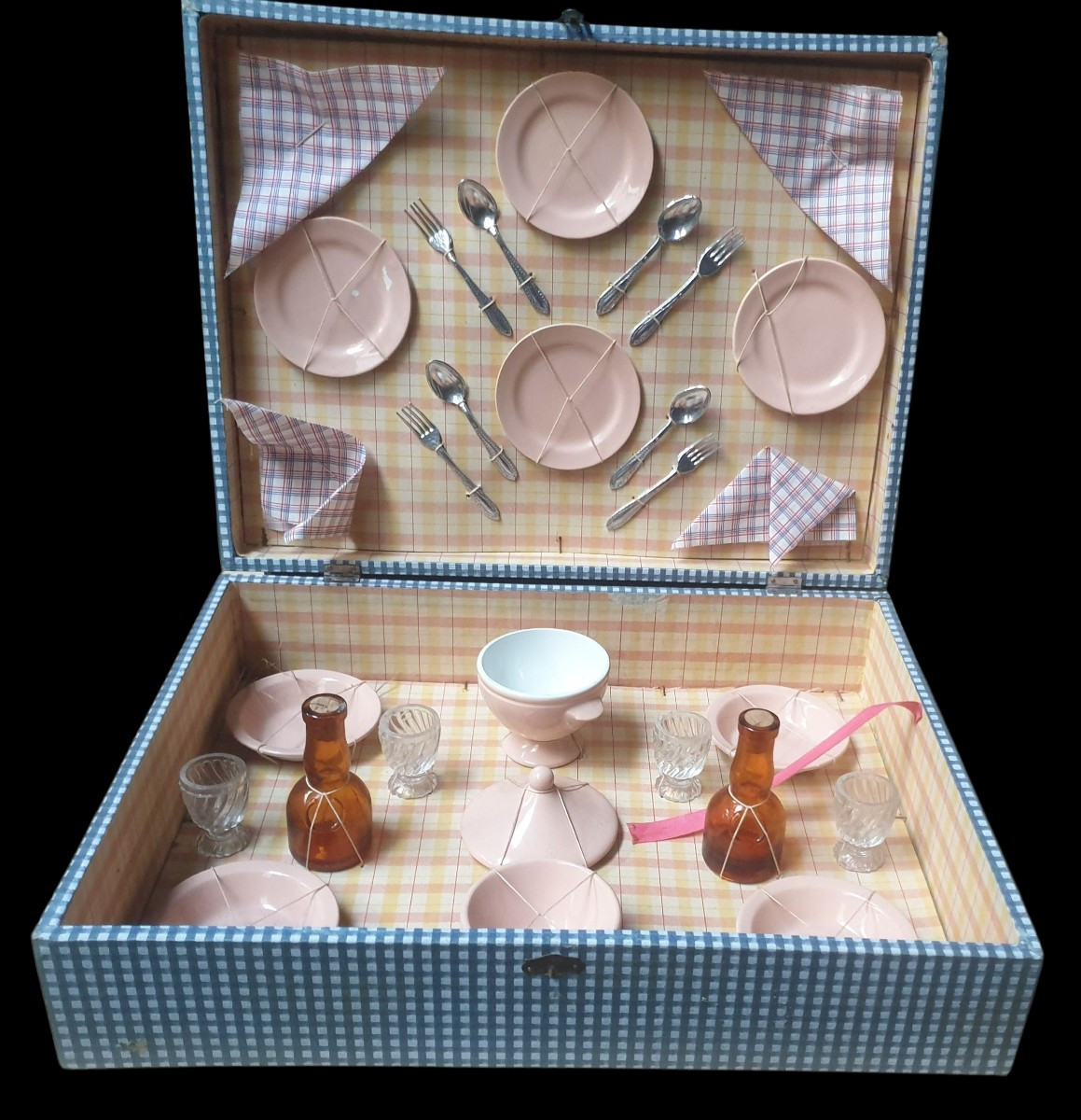 Tea Set In Its Box, Earthenware Pieces Circa 1950
