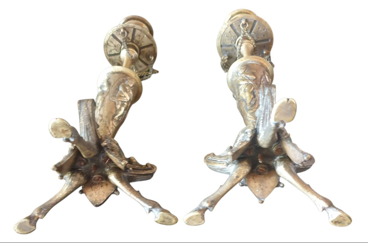 Pair Of Napoleon III Bronze Candelabra Candlesticks -photo-4