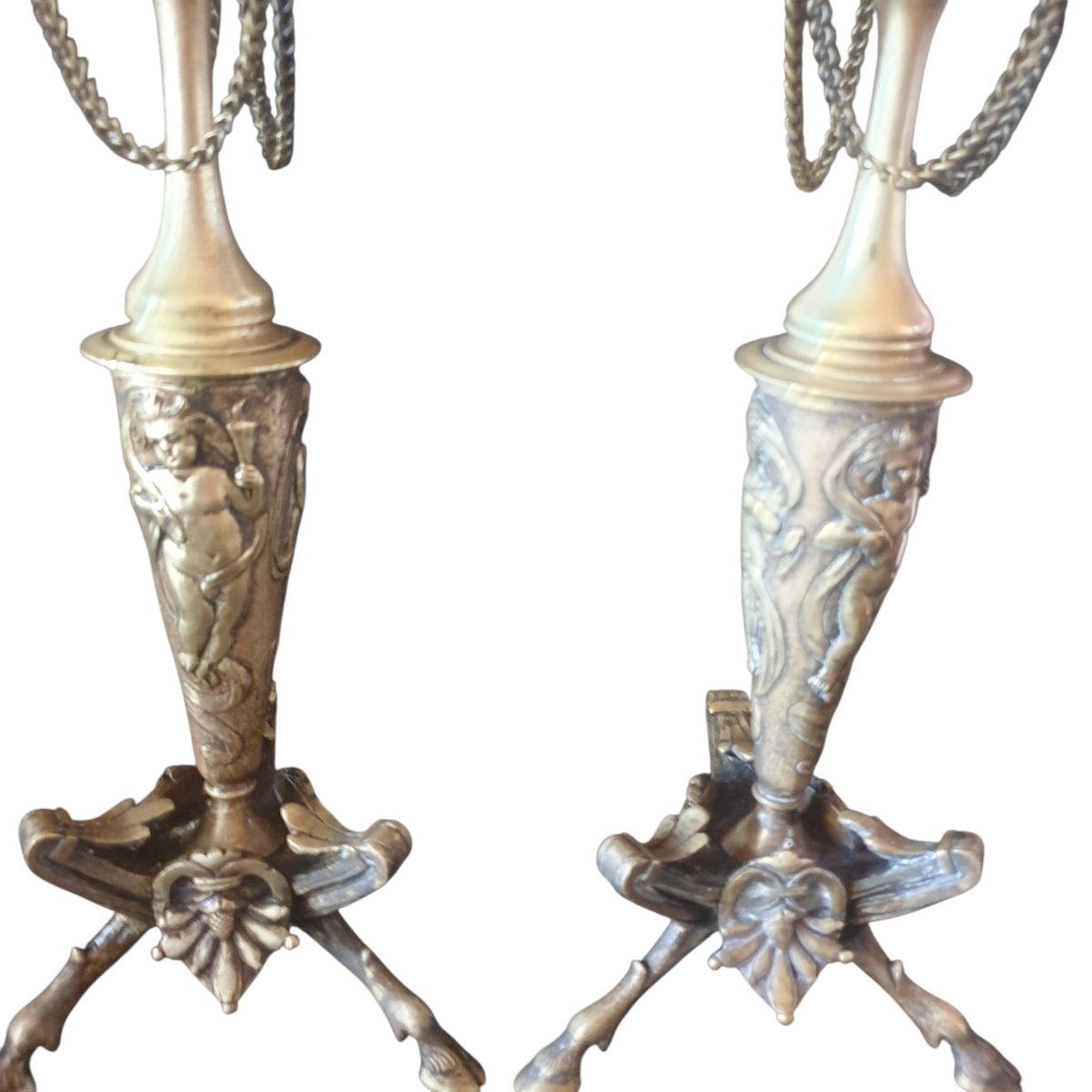 Pair Of Napoleon III Bronze Candelabra Candlesticks -photo-7