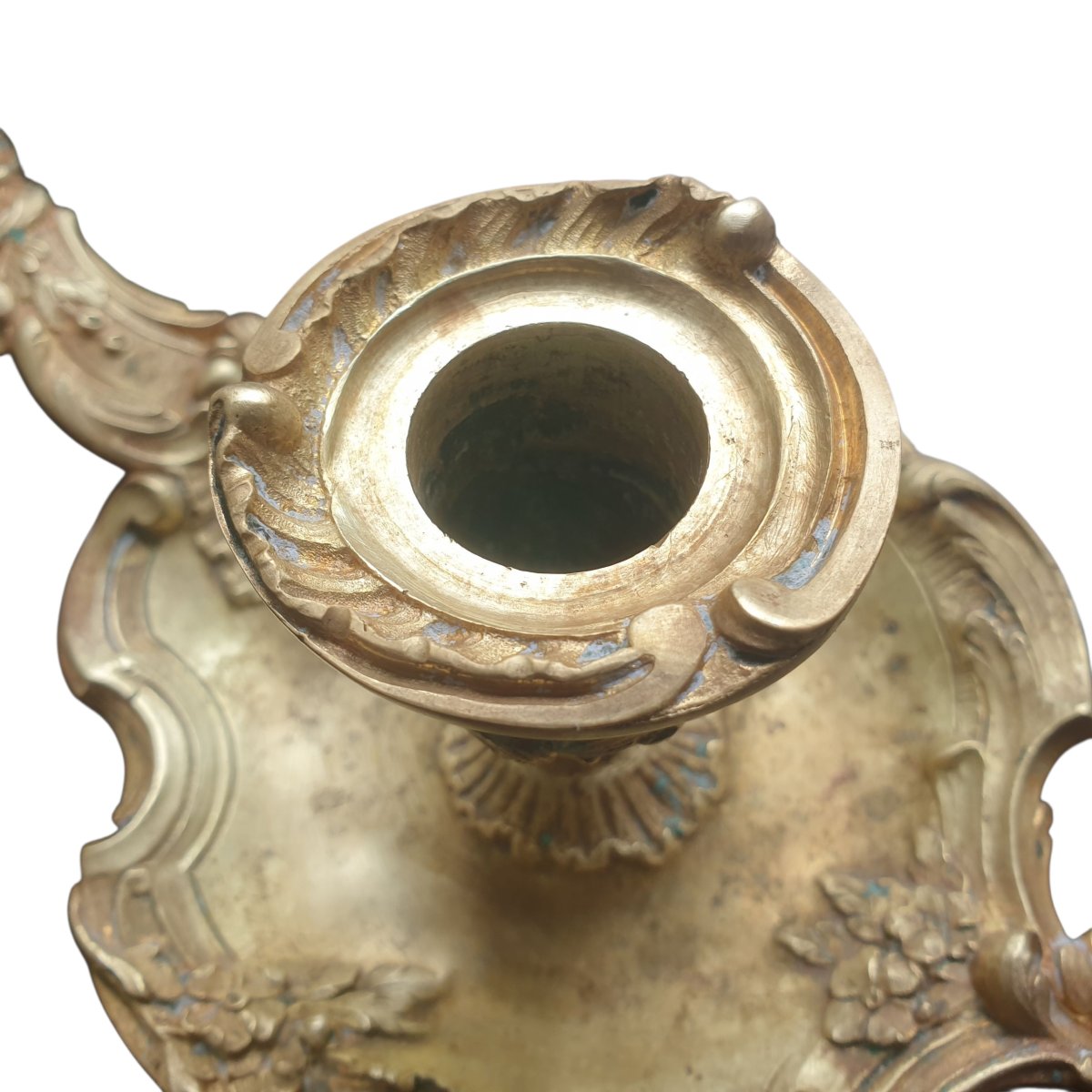 Bronze Cellar Rat Hand Candlestick Signed Delarue Louis XV Style -photo-5