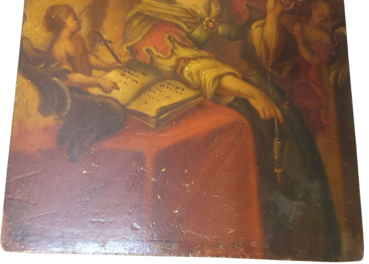 Saint Cecilia With Children Oil On Panel -photo-3
