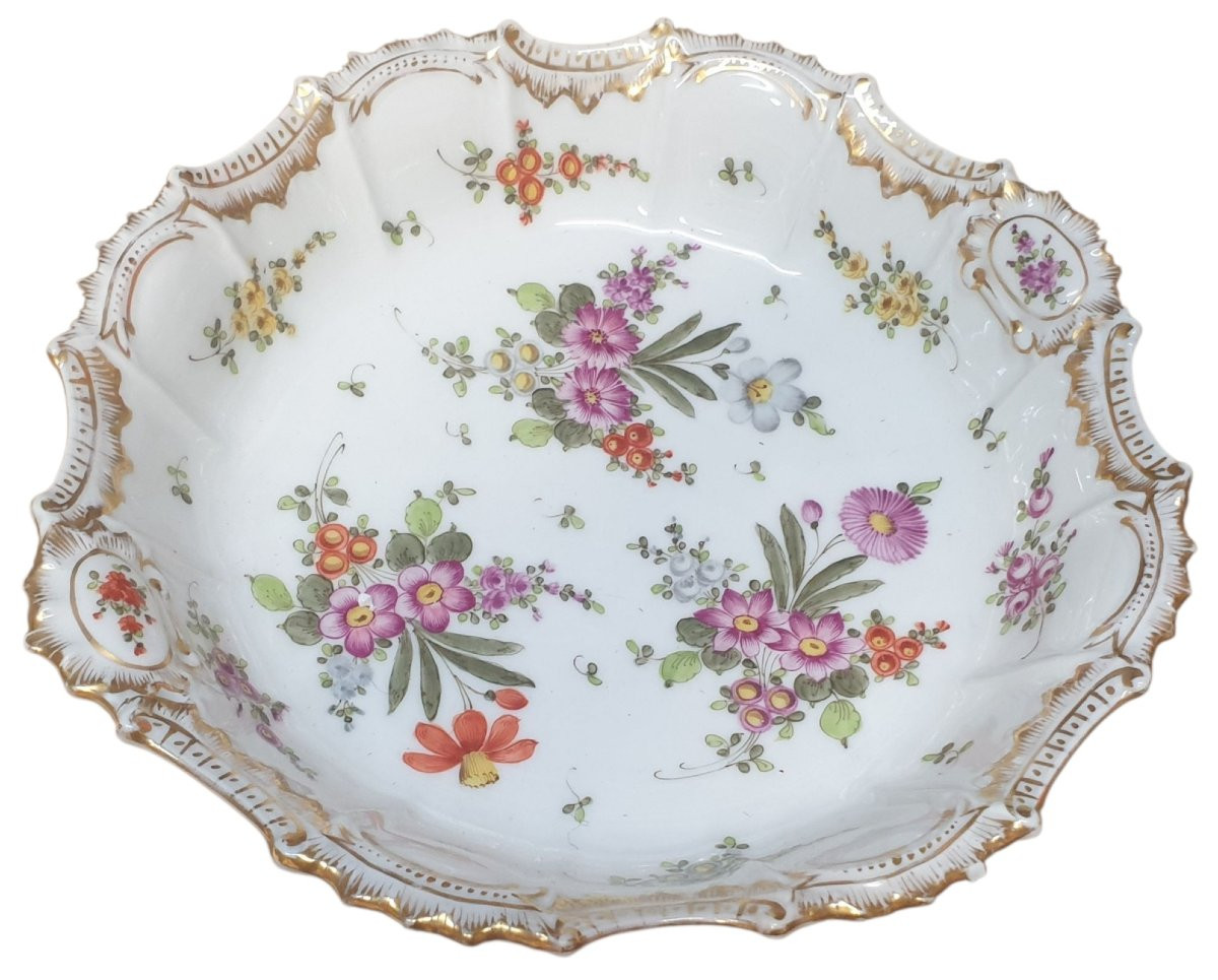 coupe en porcelaine décorée de fleurs peint à la main-photo-6