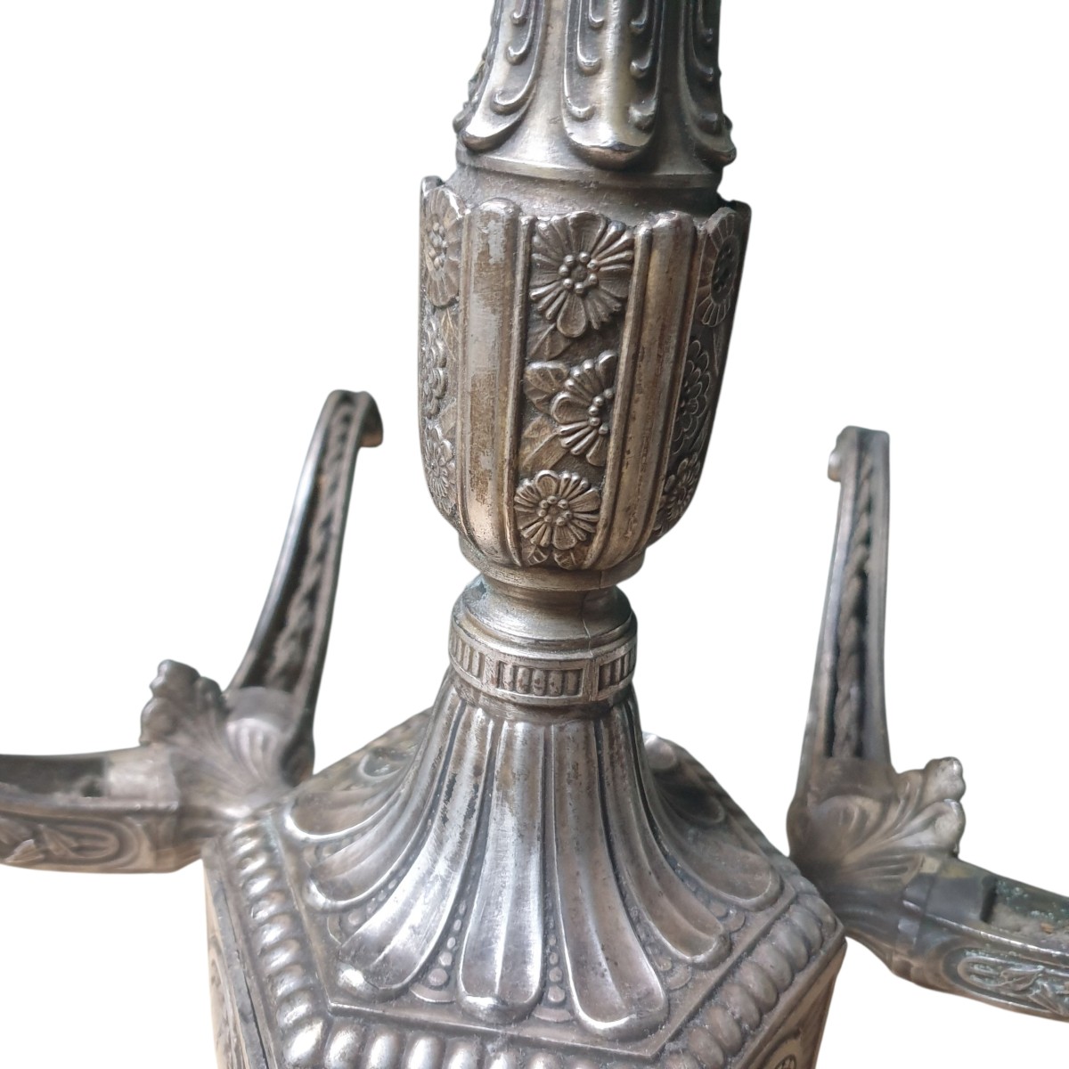 Lustre art déco bronze argenté circa 1930-photo-3