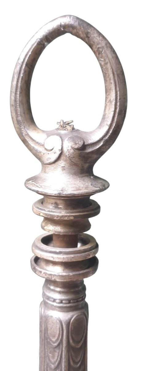 Lustre art déco bronze argenté circa 1930-photo-1
