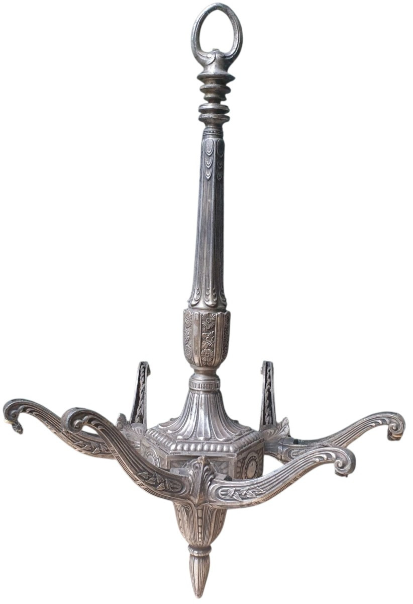 Lustre art déco bronze argenté circa 1930