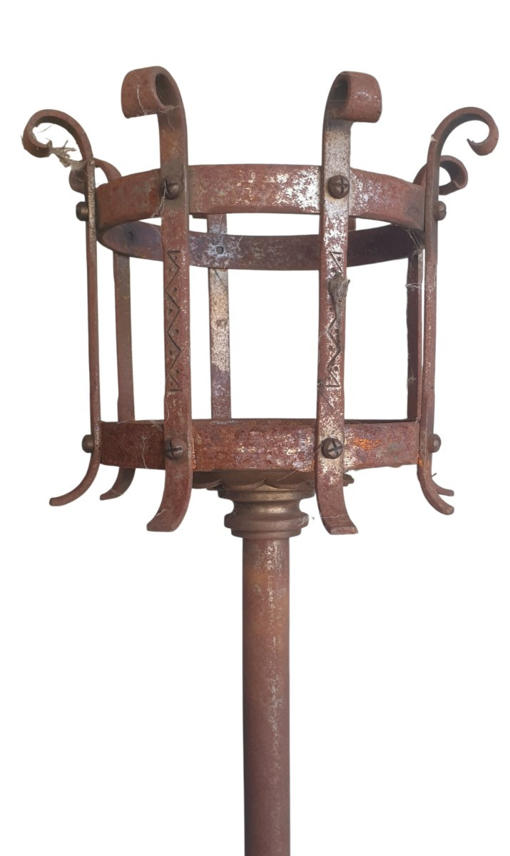 Important Wrought Iron Church Candle 180 Cm 20th Century -photo-3