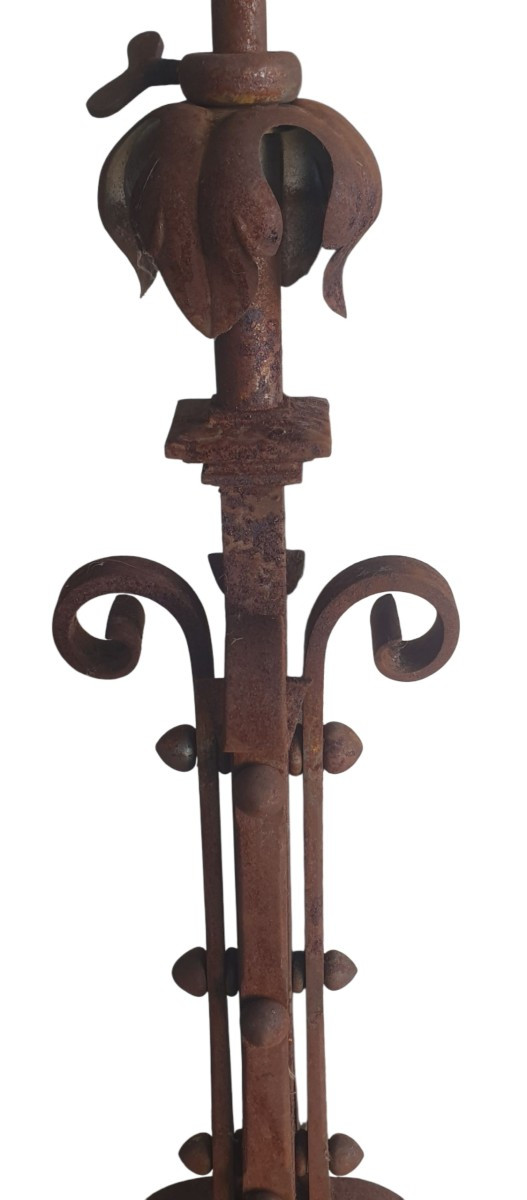Important Wrought Iron Church Candle 180 Cm 20th Century -photo-4