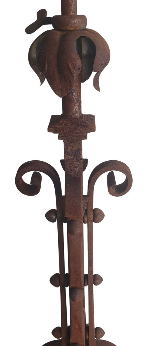 Important Wrought Iron Church Candle 180 Cm 20th Century -photo-1